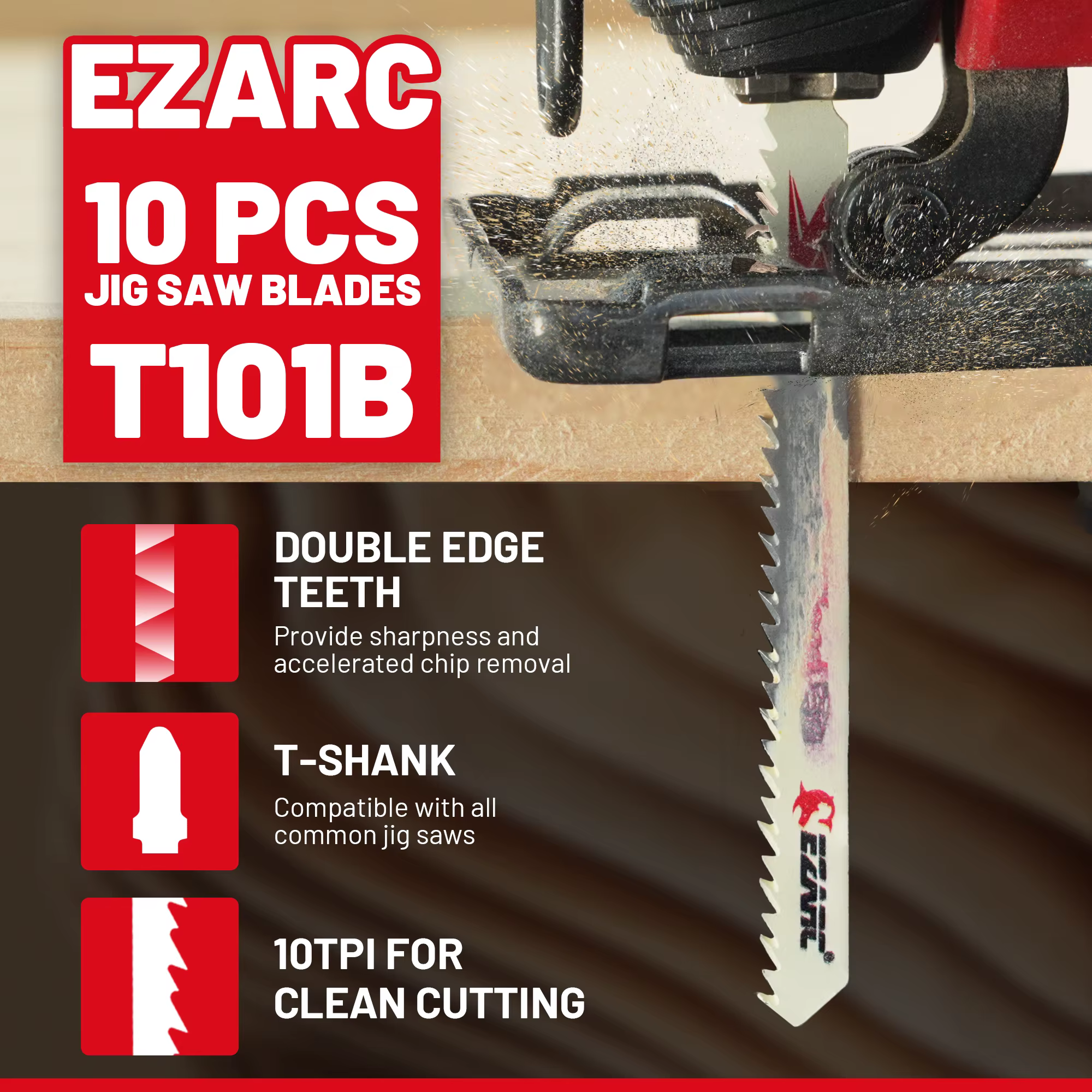 EZARC Lames de scie sauteuse T101B 10 pièces
