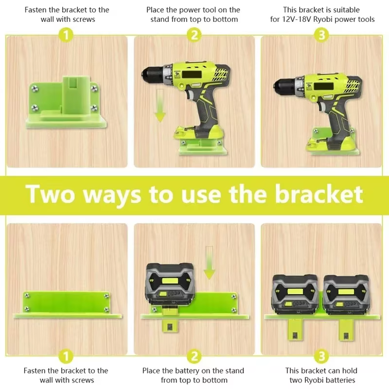 Support mural pour outils et batteries