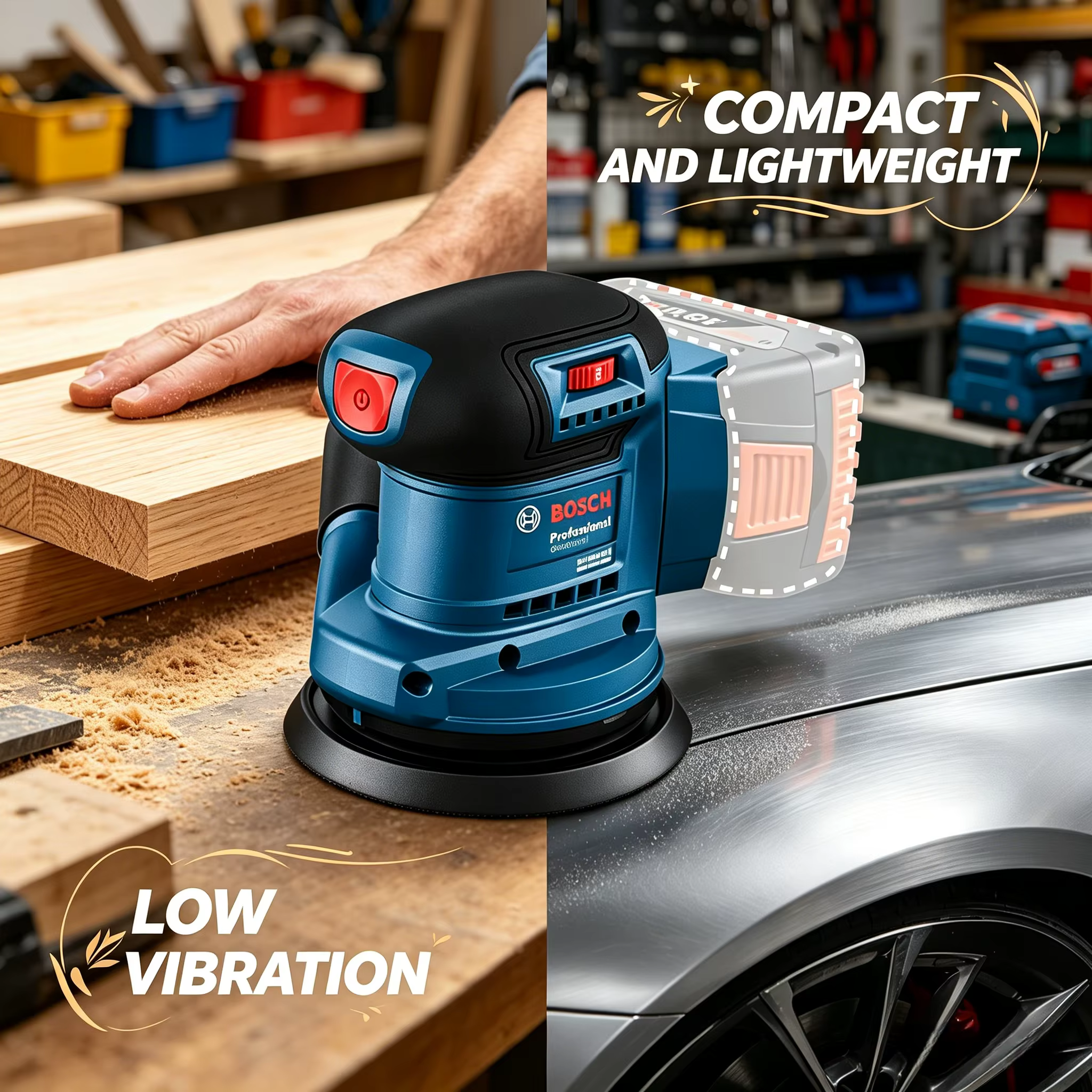 Ponceuse orbitale aléatoire sans fil BOSCH GEX 185-LI