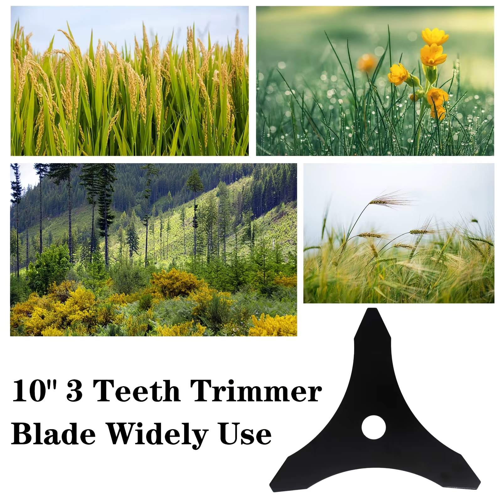 LUSQI 2 pièces lame de débroussailleuse 10 "X 3 dents carbone mauvaises herbes