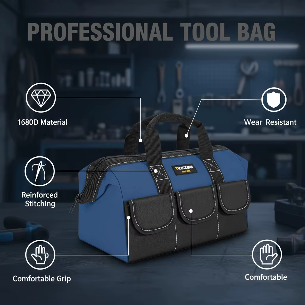 Sac de rangement pour outils bleu TKIGZNWB012-1 en polyester durable