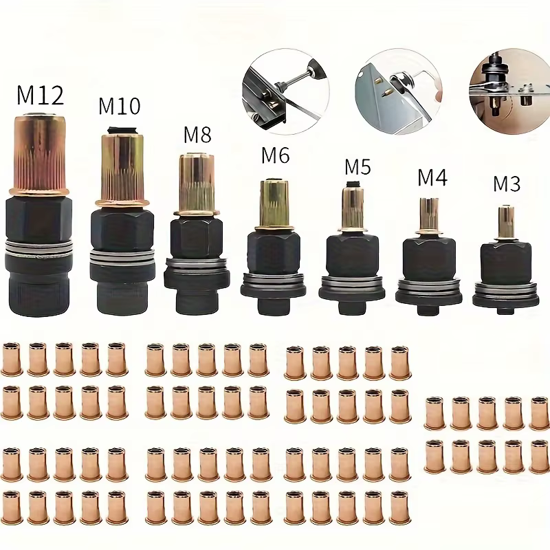 Ensemble d'outils de rivetage manuel de 77 pièces