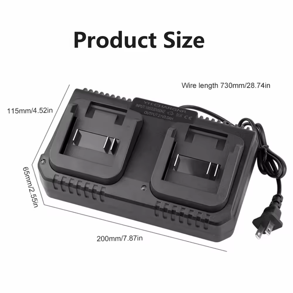 Chargeur de batterie Li-ion 18V 21V à double emplacement pour Makita BL1415 BL1815 BL1830 BL1850