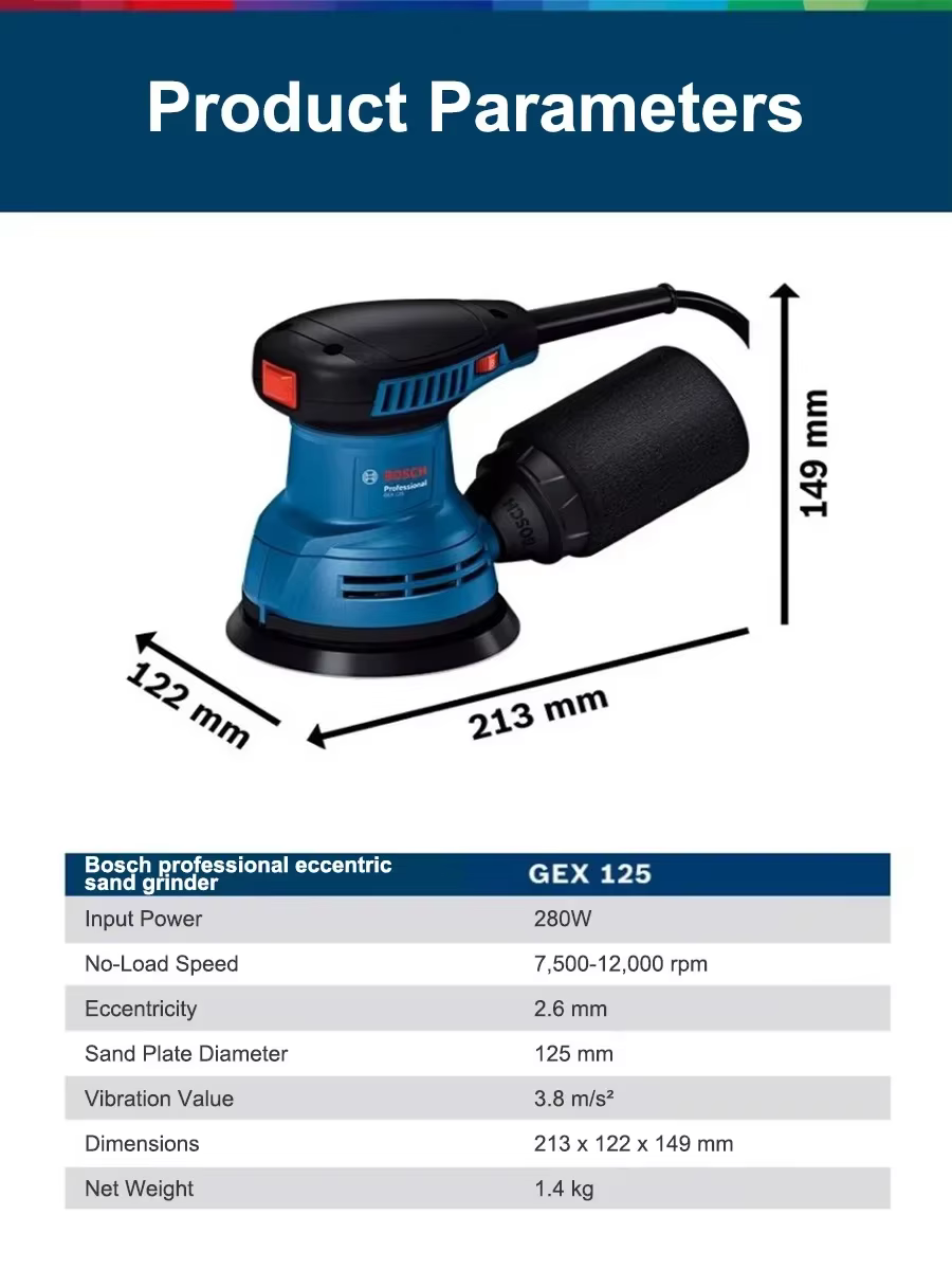 Ponceuse orbitale multifonctionnelle Bosch GEX125 280W / Meuleuse