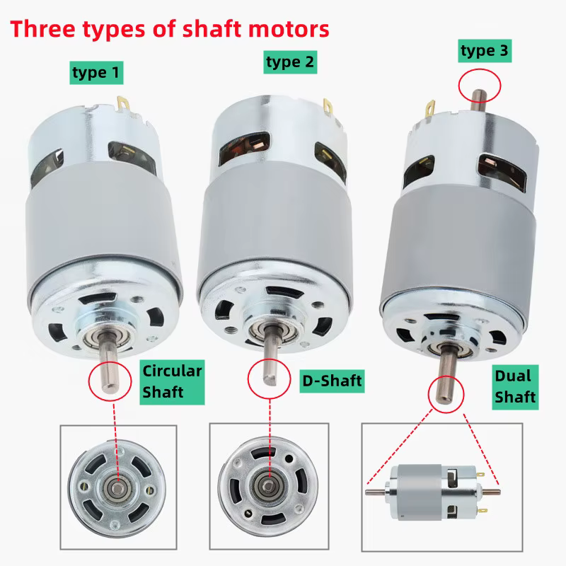 775 moteur à courant continu 12V 24V 3000 tr/min-12000 tr/min Micro moteurs électriques à grand couple pour perceuse tournevis circulaire/arbre D/double arbre