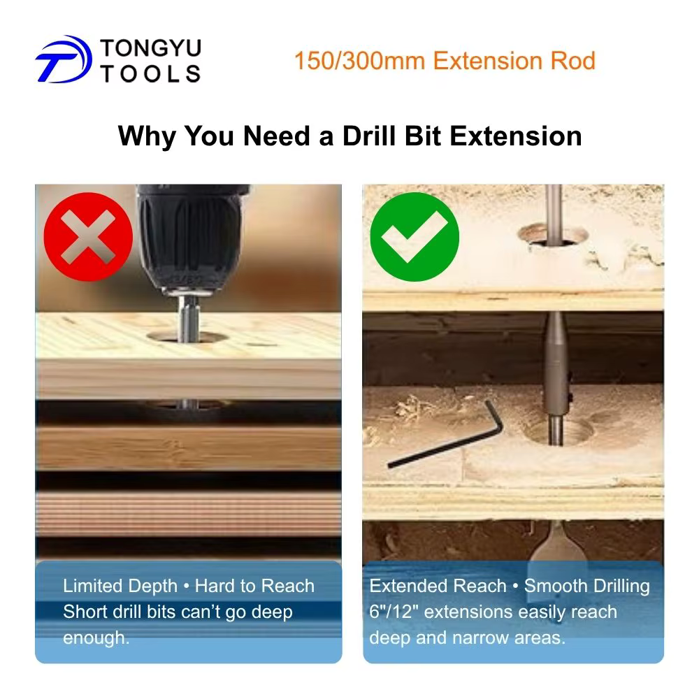 Tige d'extension pour foret 150/300 mm