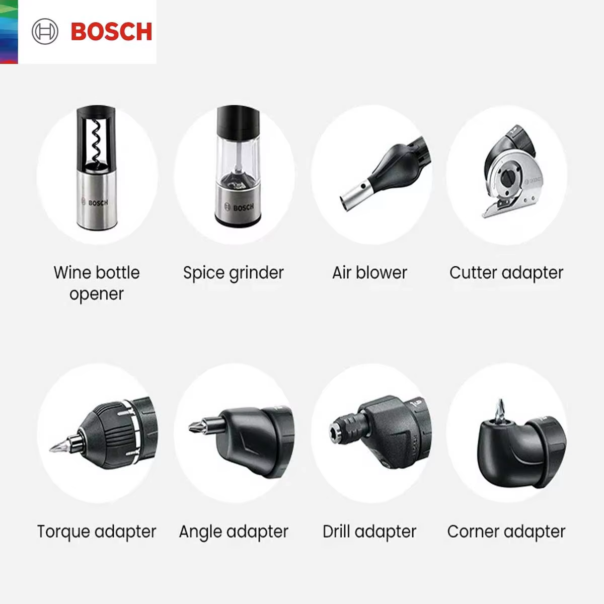 BOSCH IXO accessoires pour IXO 7 tournevis perceuses couple Angle coin perceuse coupe adaptateur broyeur à épices souffleur d'air
