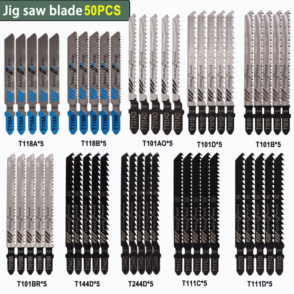 10/20/30/40/50/60/70/80/90/100 pièces jeu de lames de scie sauteuse arbre en T HCS HSS