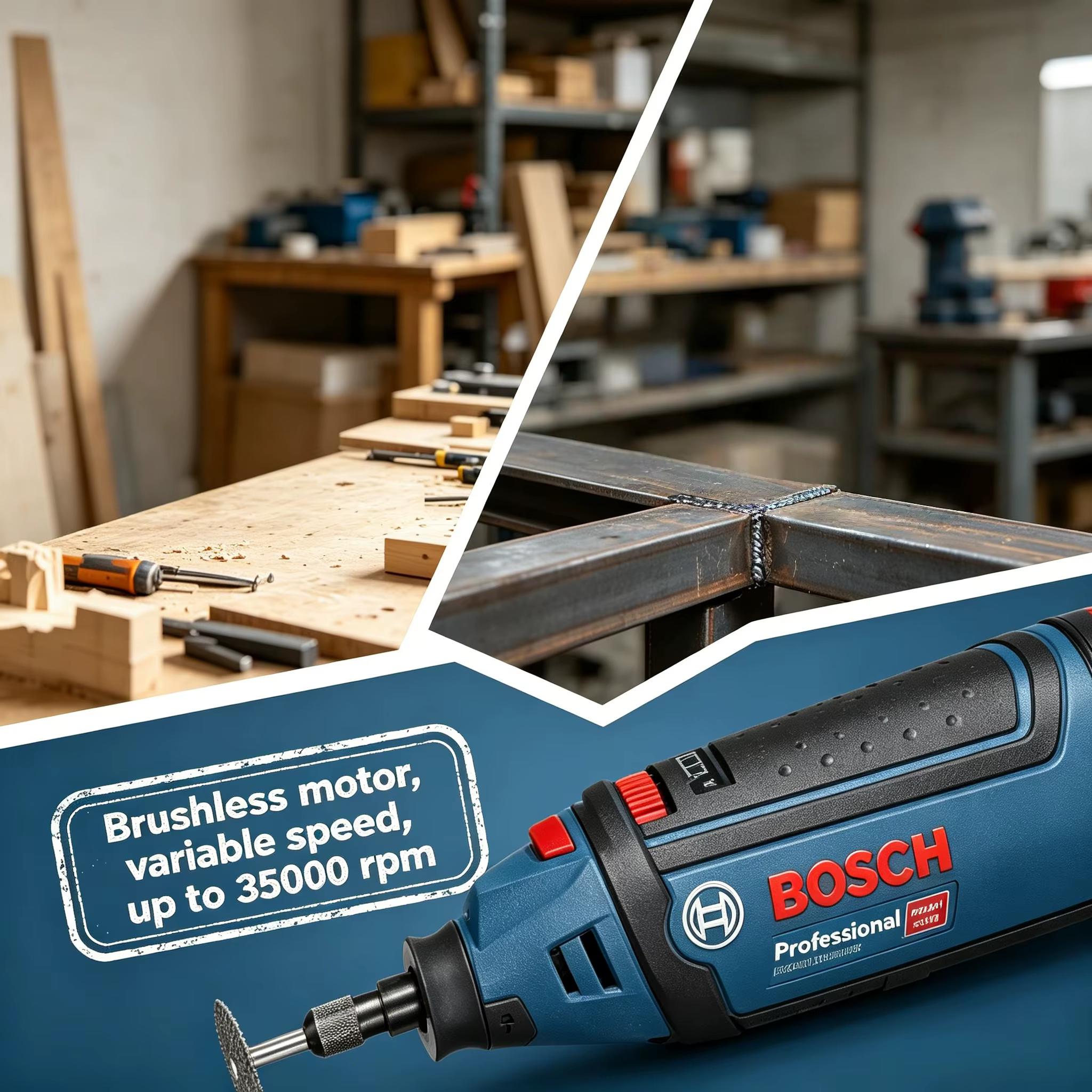 Meuleuse droite rechargeable portable BOSCH GRO12V-35