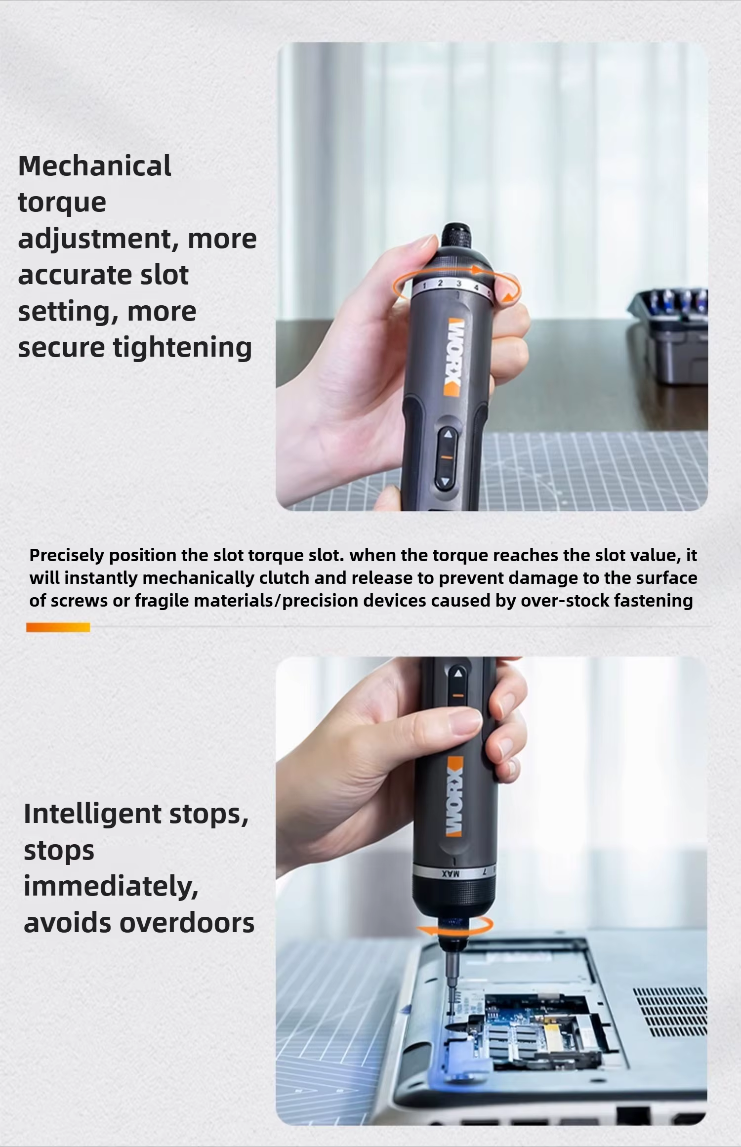 WORX – tournevis électriques 4V WX240 WX242