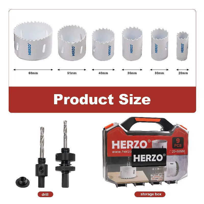 Kit d'ouvre-trous HERZO 20-68 mm
