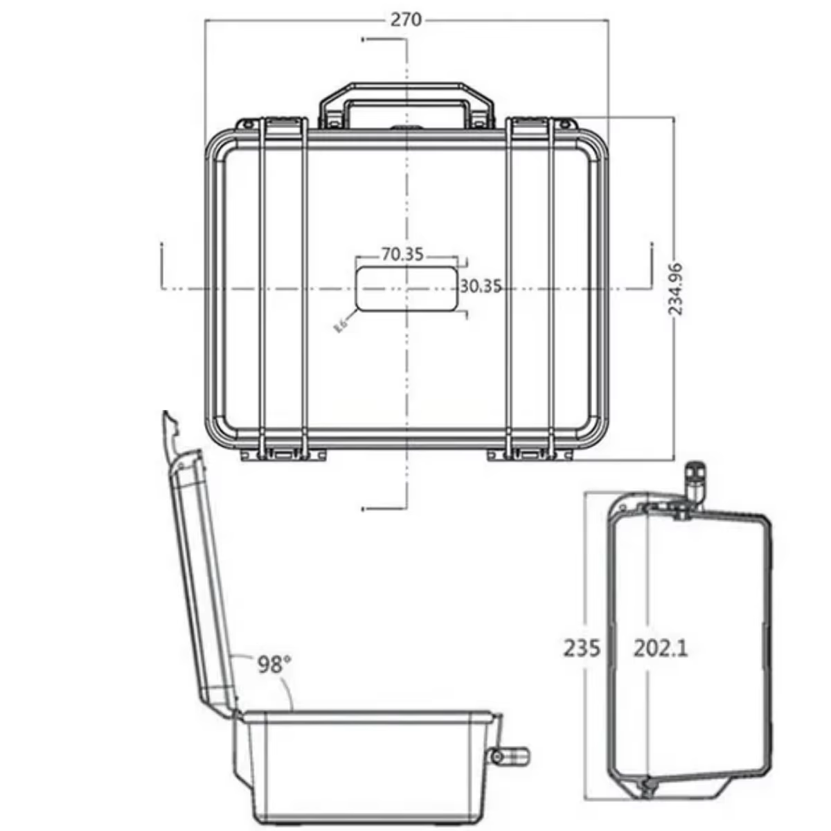 Boîte à outils rigide étanche