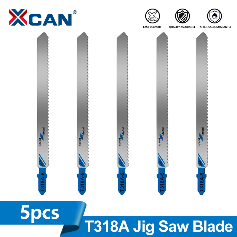 XCAN 5 pièces T318A HCS lames de scie sauteuse tige en T courbées Extra longues