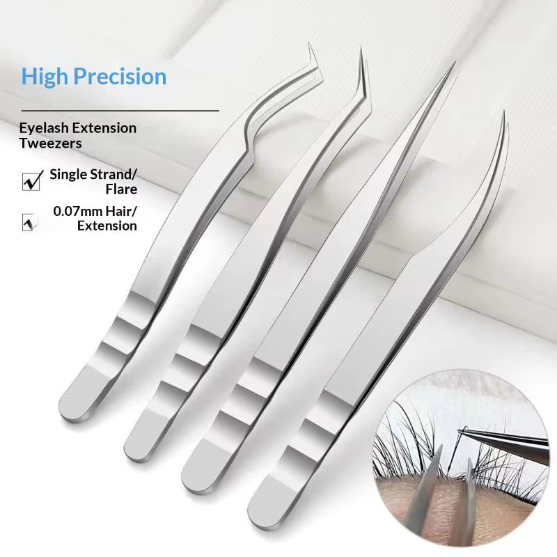 Pince à épiler pour extensions de cils, outil professionnel de greffage de cils, pince à épiler de haute précision pour la mise en forme des bouquets de cils, outils de maquillage