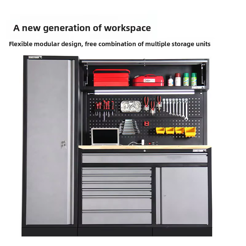 Armoire à outils combinée multifonctionnelle avec roulettes pour les postes de travail de réparation automobile