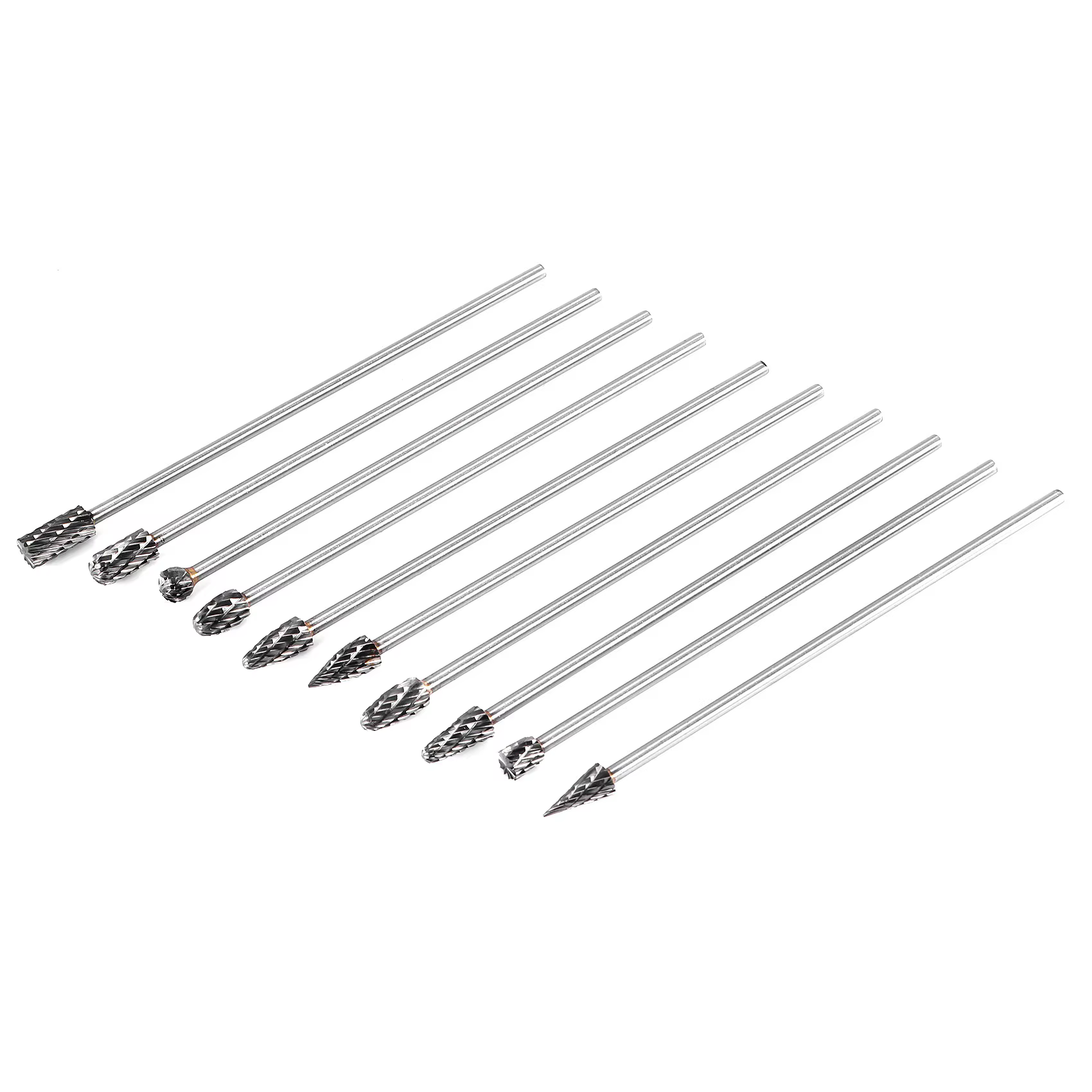Ensembles de forets 10 pièces 4 pouces de Long Double coupe en carbure monobloc fraises rotatives ensemble 1/8