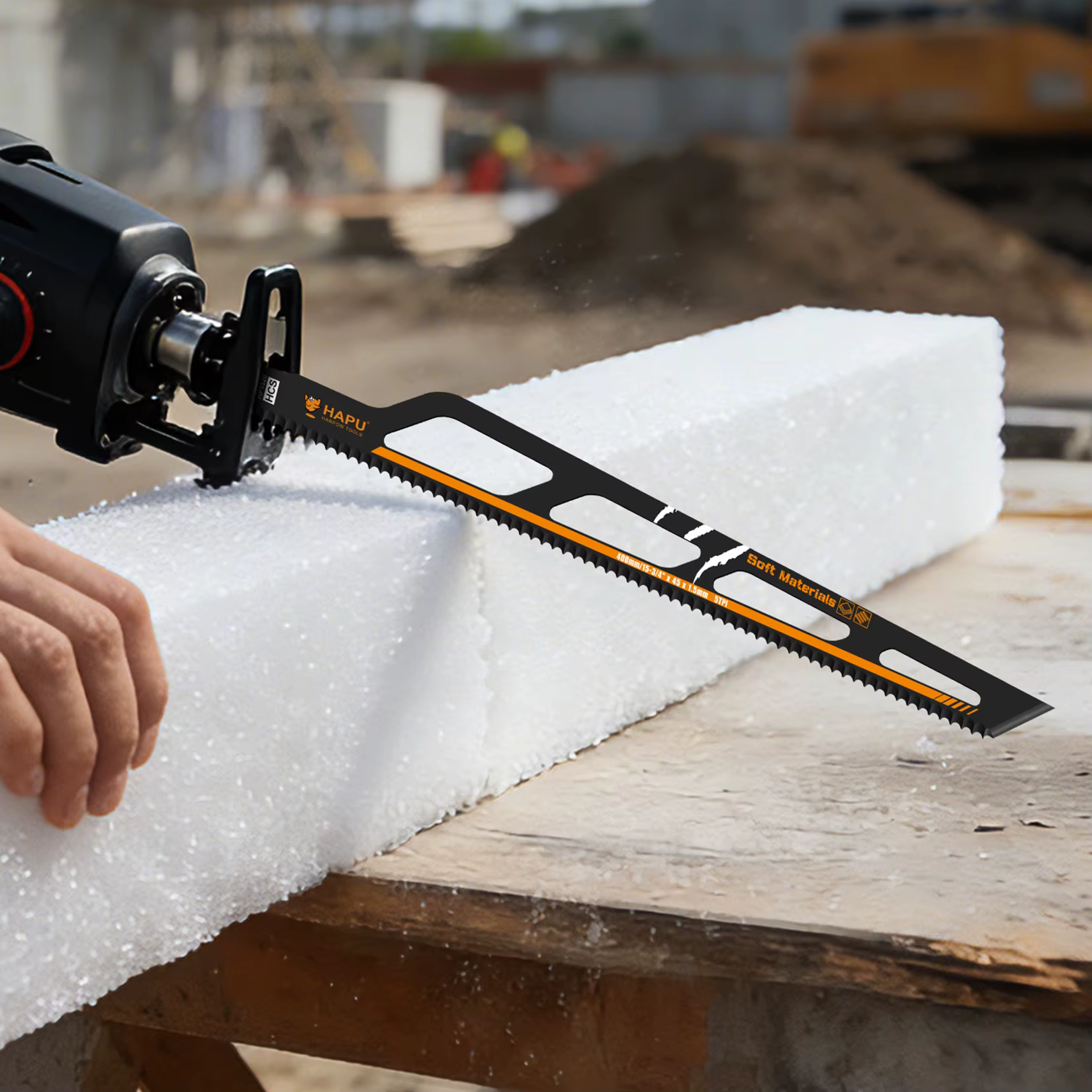 Lame de scie sabre HCS 5TPI de 400 mm pour la coupe d'isolation en laine de roche