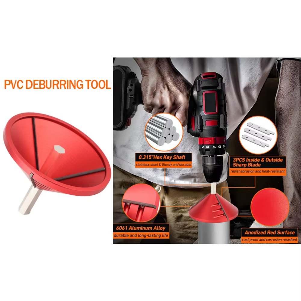 Outil de chanfreinage pour tuyaux en PVC 2-en-1