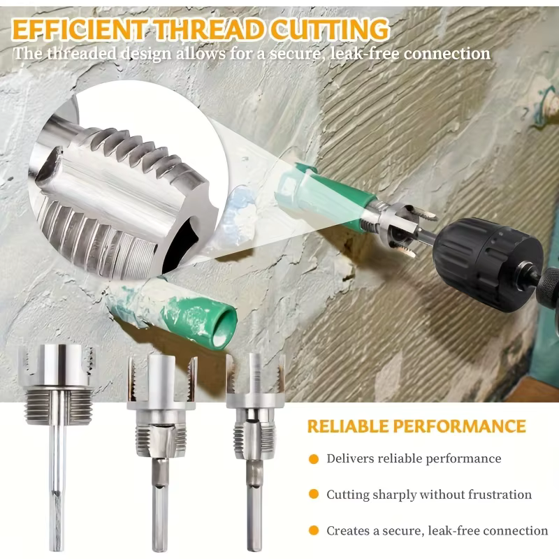 Kit d'outils de filetage de tuyaux robustes en PVC/plastique