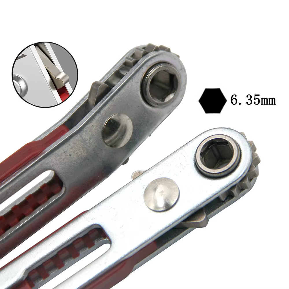 Multifonctionnel Bidirectionnel Avant et Inverse Tournevis À Cliquet Coude Clé À Tête Plate Croix
