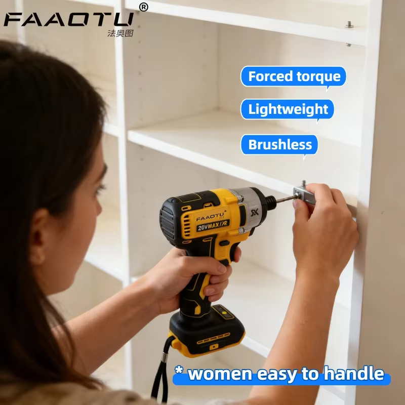 FAAOTU DCF887 Perceuse à percussion sans fil, tournevis électrique, perceuse à percussion, compatible avec la batterie Dewalt 20V, SANS batterie