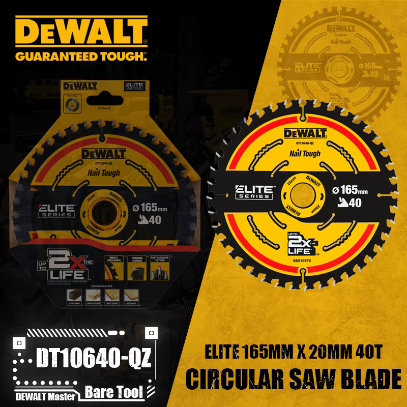 DEWALT DT10624-QZ DT10640-QZ lame de scie circulaire série ELITE lame de scie circulaire ELITE 165MM 20MM 24T/40T