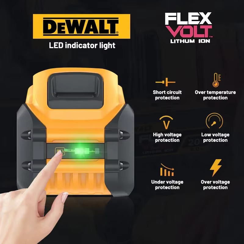 Batterie d'origine DeWALT 20V/60V 6Ah 9Ah MAX FlexVolt pour outil électrique DCB606 DCB205 DCB206 DCB209 DCB182