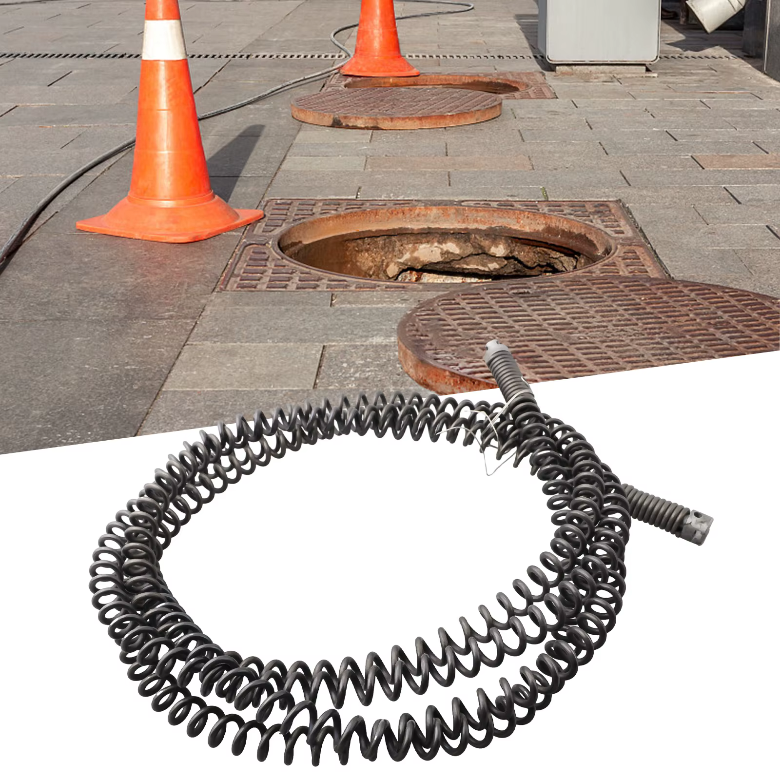 Perceuse électrique de 5/8/10 mètres, nettoyeur d'évier à ressort, outil de dragage d'égout, outil de dragage de tuyaux de plomberie de salle de bains, 1 pièce