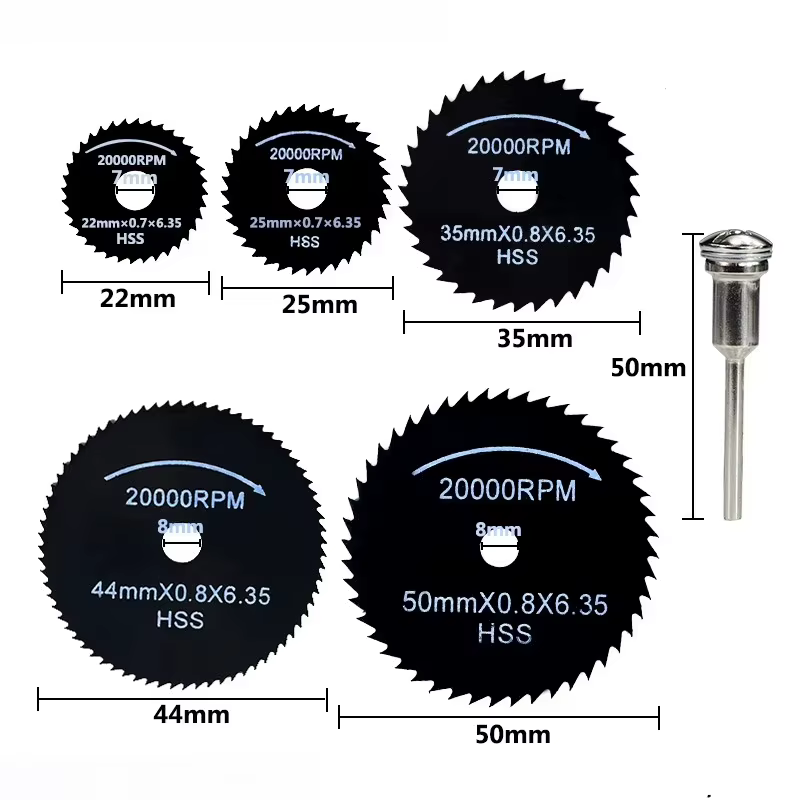 CMCP HSS Mini Lame de Scie Circulaire 22/32/35/50mm Avec 3.175mm Mandrin Bois/Métal Disque De Coupe Pour Dremel Outil Rotatif