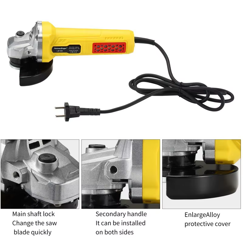 Meuleuse d'angle sans balais AC 220 V Heimerdinger 1100 W 10000 tr/min avec lame à changement rapide