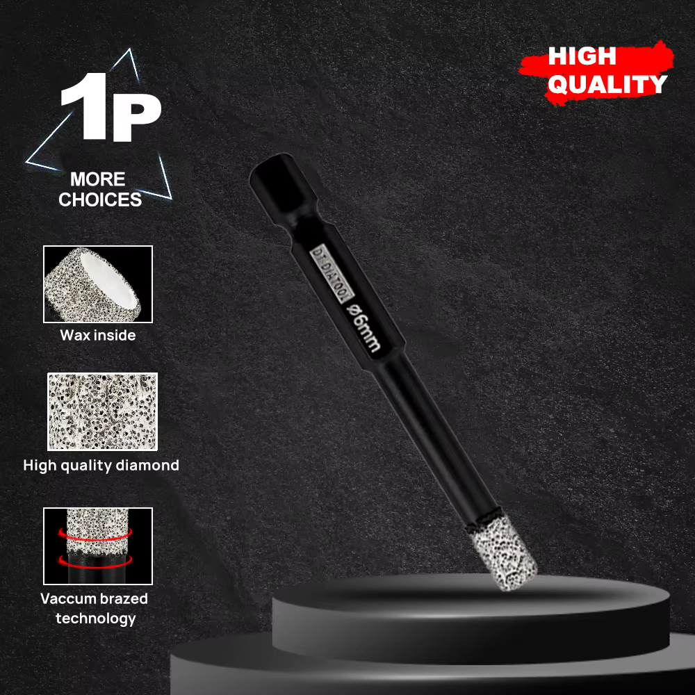 Diatool 6/8/10/12/14mm diamant foret Kit d'outils coupe-carreaux pour marbre céramique sec trou humide scie noyau peu