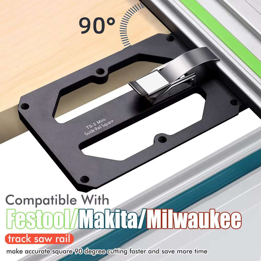 Rail de guidage pour le travail du bois, plaque de positionnement carrée à Angle droit de 90 degrés, Compatible avec le Rail de scie sur rail Festool/Makita/Milwaukee