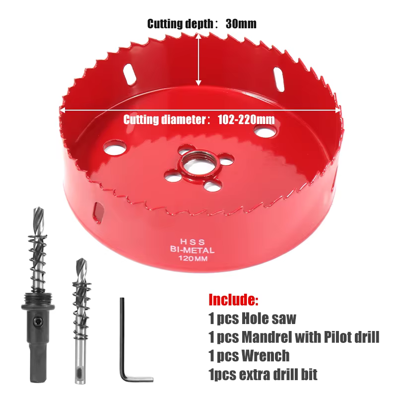 M42 102-220mm HSS acier perçage trou scie foret coupe bi-métal pour aluminium fer