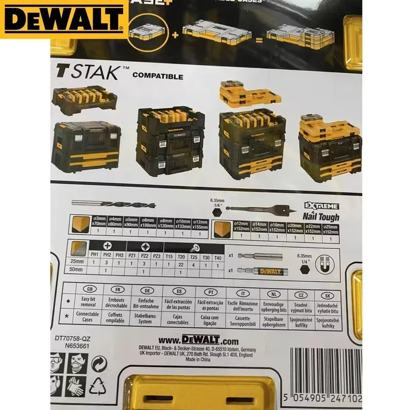 DEWALT – ensemble de 57 forets mixtes avec embout de centrage et embouts pour bois plat