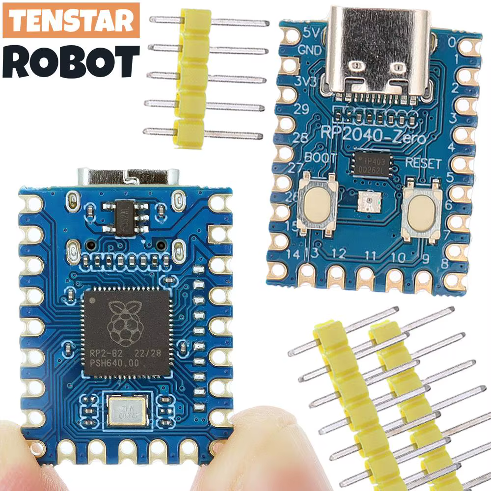 TENSTAR RP2040-Zero RP2040 pour microcontrôleur Raspberry Pi PICO Module de carte de développement double cœur 2 mo Flash RP2350