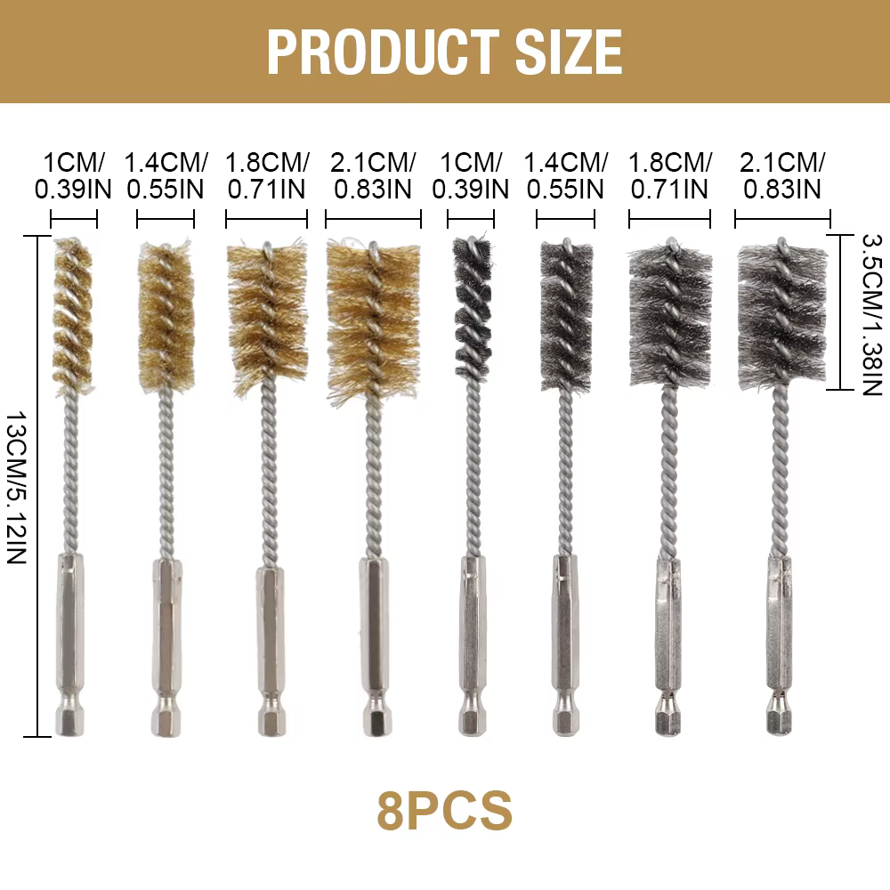 Ensemble de 4/8 brosses métalliques en acier inoxydable