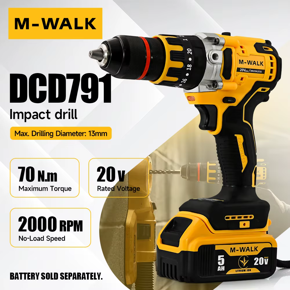 M-WALK DCD791 Perceuse Électrique Sans Brosse Sans Fil Tournevis