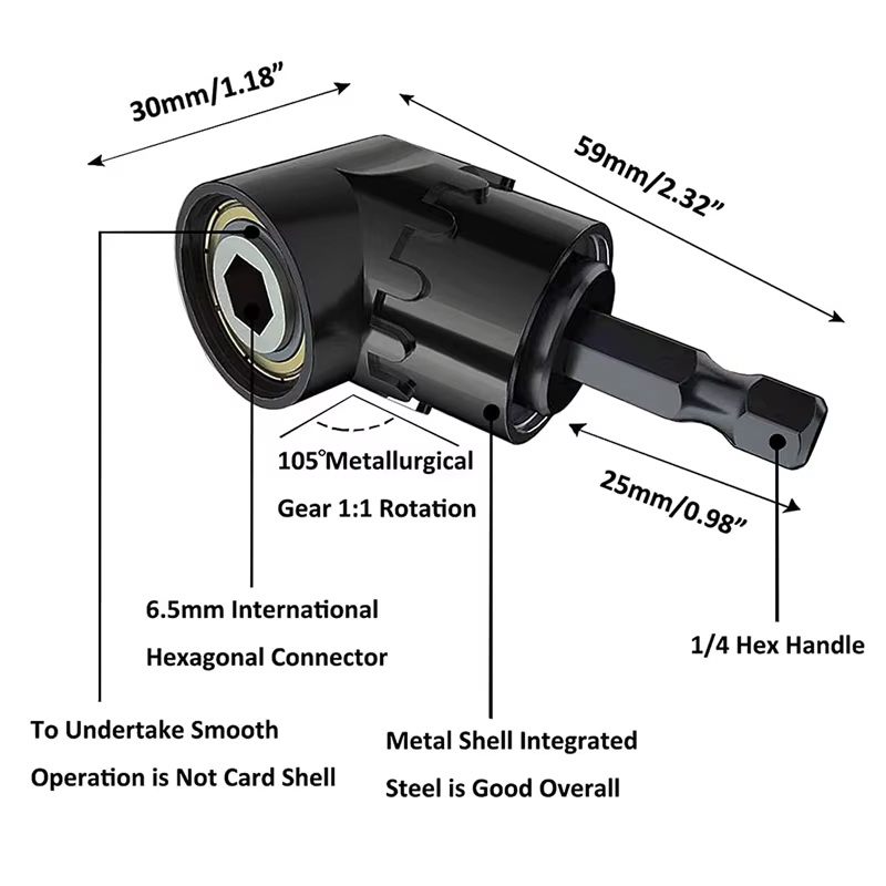 Clearance_Attachement de perceuse à Angle droit, qualité d'impact, outil électrique manuel, pilote, adaptateur de prise rotatif, jeu d'extension, tournevis Ho