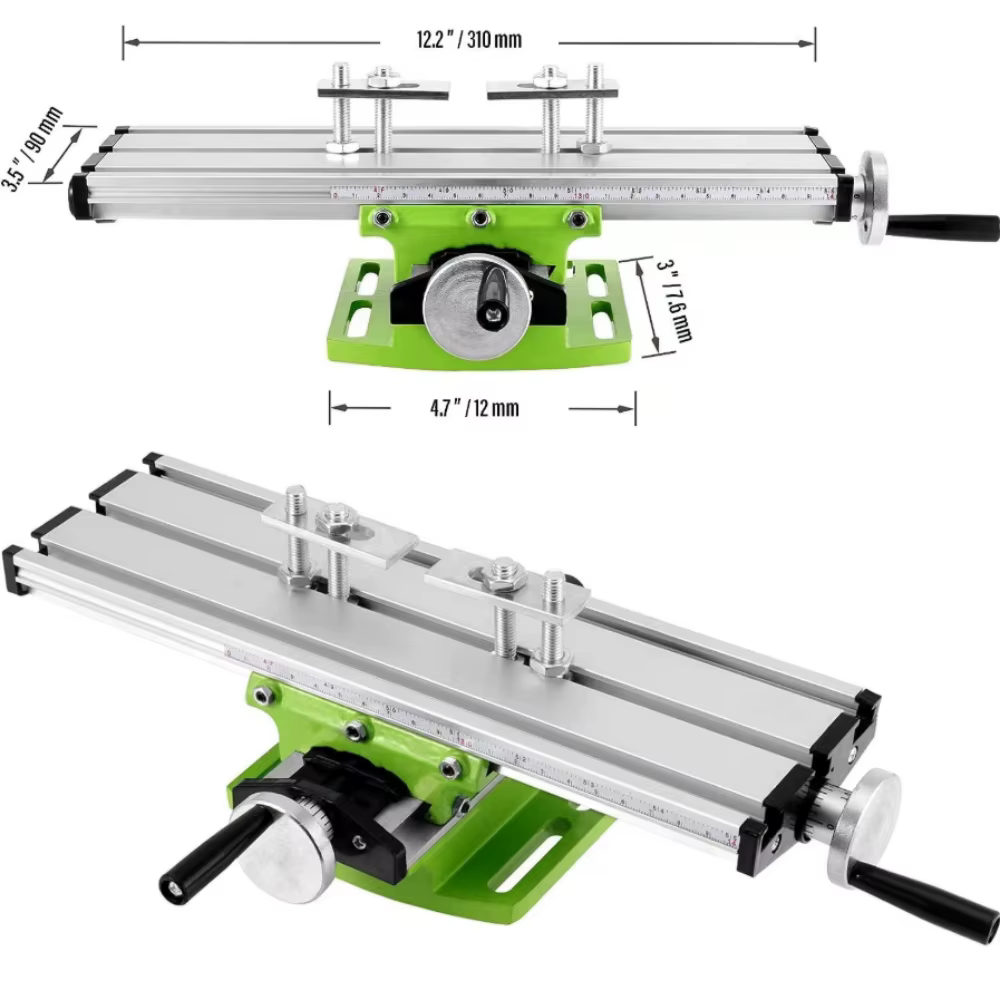 Table à glissière croisée multifonctionnelle de haute précision – Plateau de travail réglable X-Y pour perceuse d'établi