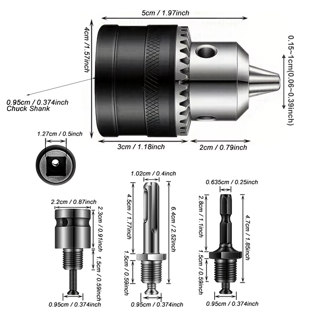 Mandrin de perçage de 1.5 à 10mm