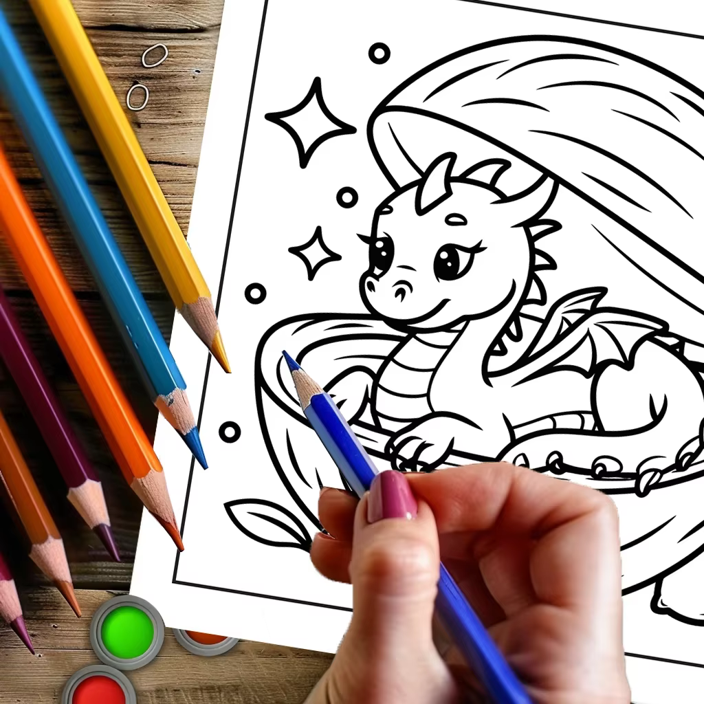Livre de coloriage Easy Dragons pour adultes, cadeau d'anniversaire, fournitures de rentrée scolaire, livre de dessin mignon pour adultes