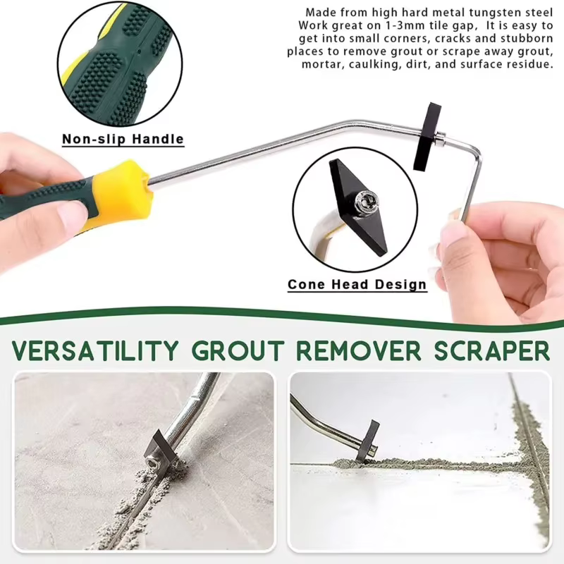 Kit de 22 outils de déjointage, comprenant une scie à joint, une brosse de nettoyage pour joints de carreaux en céramique et un outil de finition des joints pour sols et cuisines