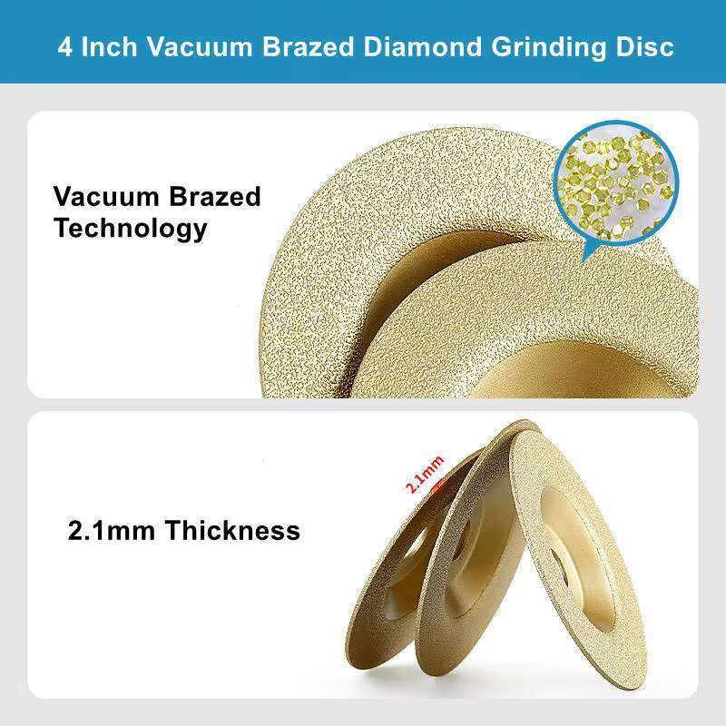 1 pièce Disque de meulage diamanté brasé sous vide 4 pouces 100 mm grain 300 pour meuleuse d'angle