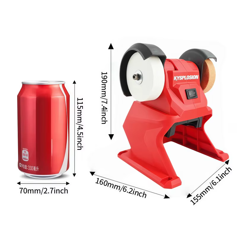 Meuleuse de banc électrique Meuleuse double sans fil pour polissage et affûtage de couteaux, compatible avec les outils électriques Milwaukee M18 à batterie