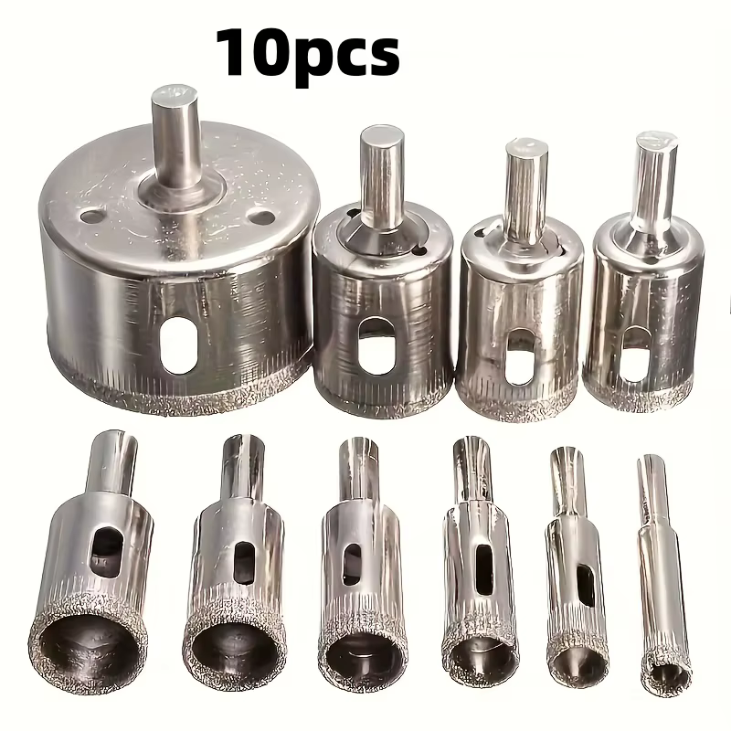 Jeu de 10 forets diamantés pour trous de 3 à 50 mm