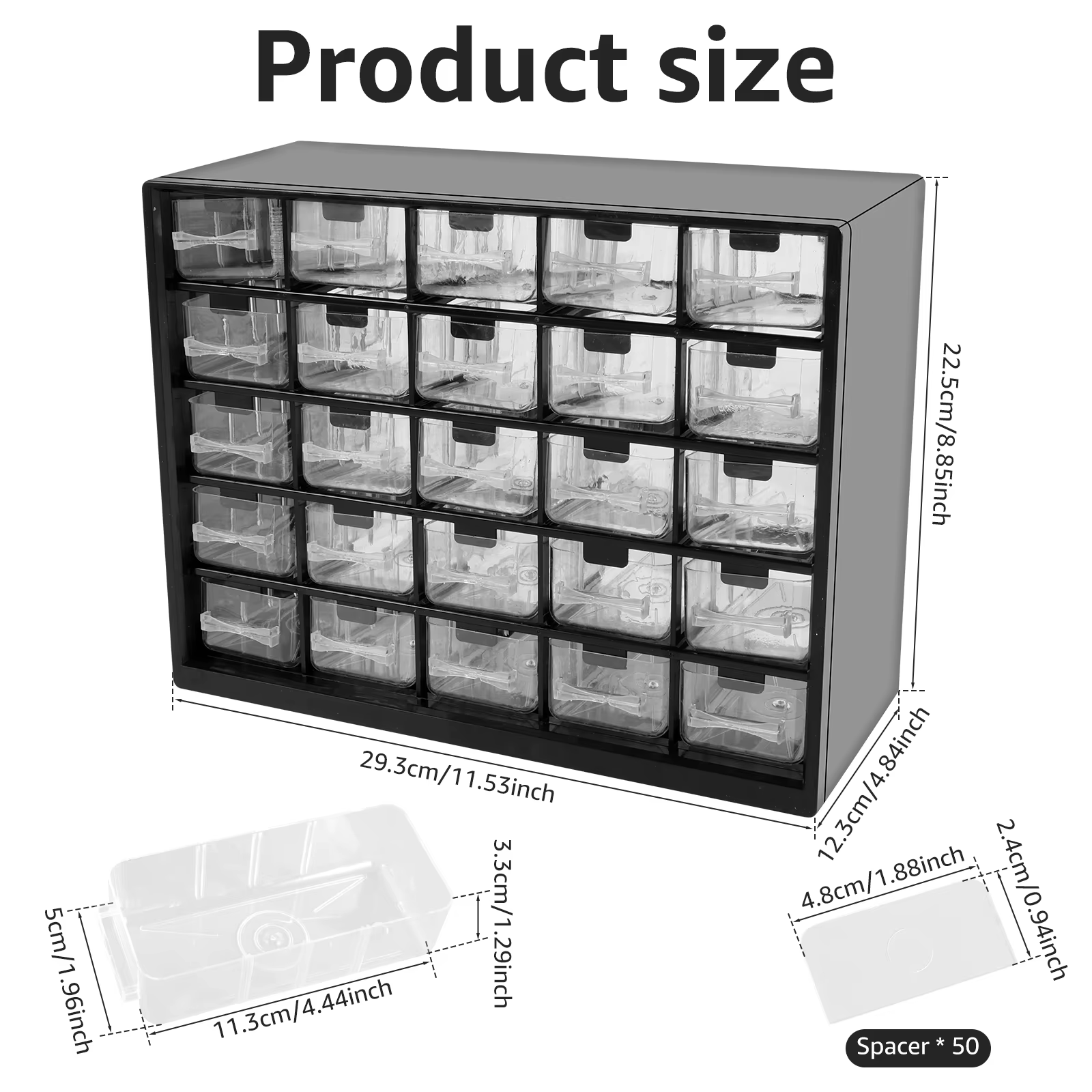 Armoire de rangement empilable à 25 tiroirs