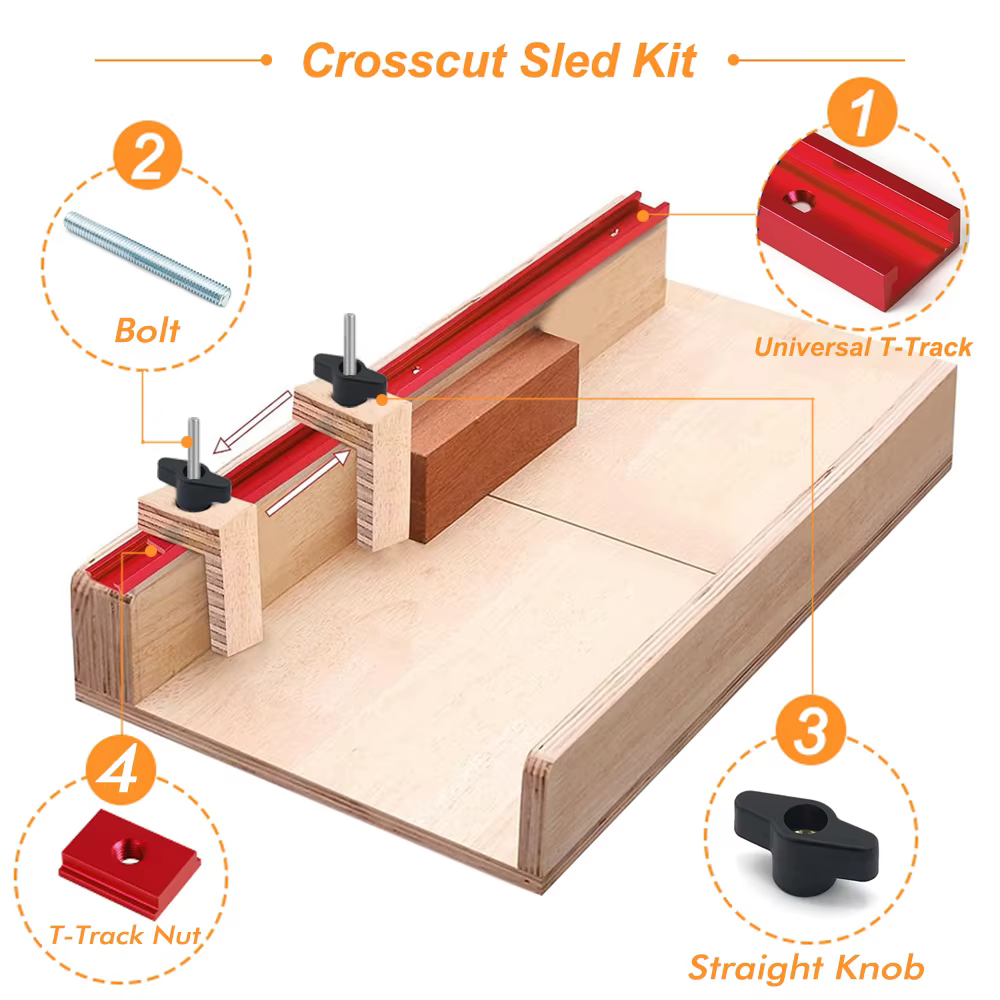 Travail du bois 30 # Kit de piste en T avec accessoires