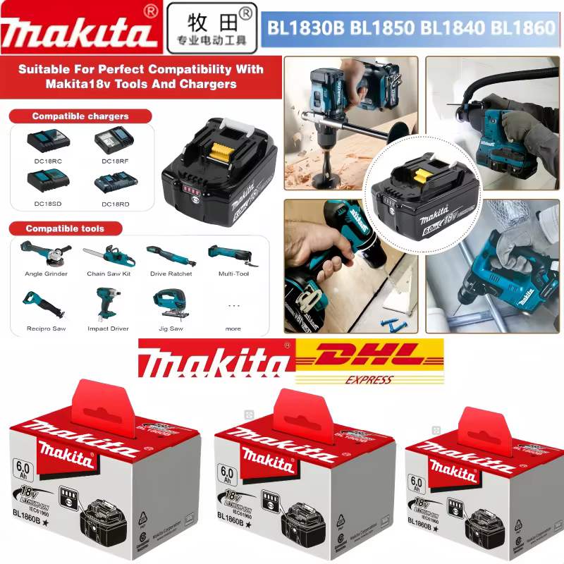 🤙 100% véritable Makita 6Ah pour batterie