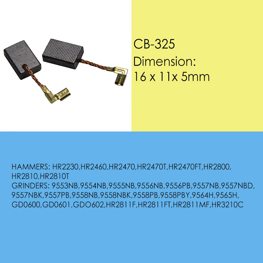 1 paire balais de charbon originales 16 x 11 x 5 mm CB325