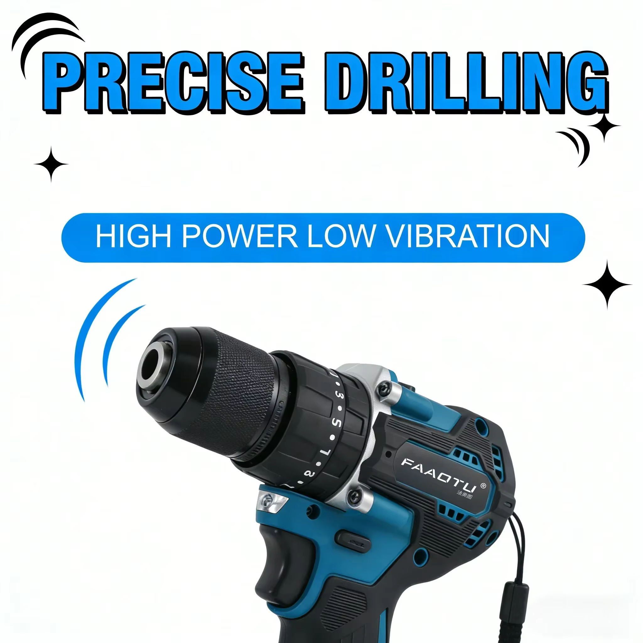Perceuse électrique FAAOTU 487-10mm - Qualité MT, multifonctionnelle pour le bois/métal/béton, compatible avec les batteries MT